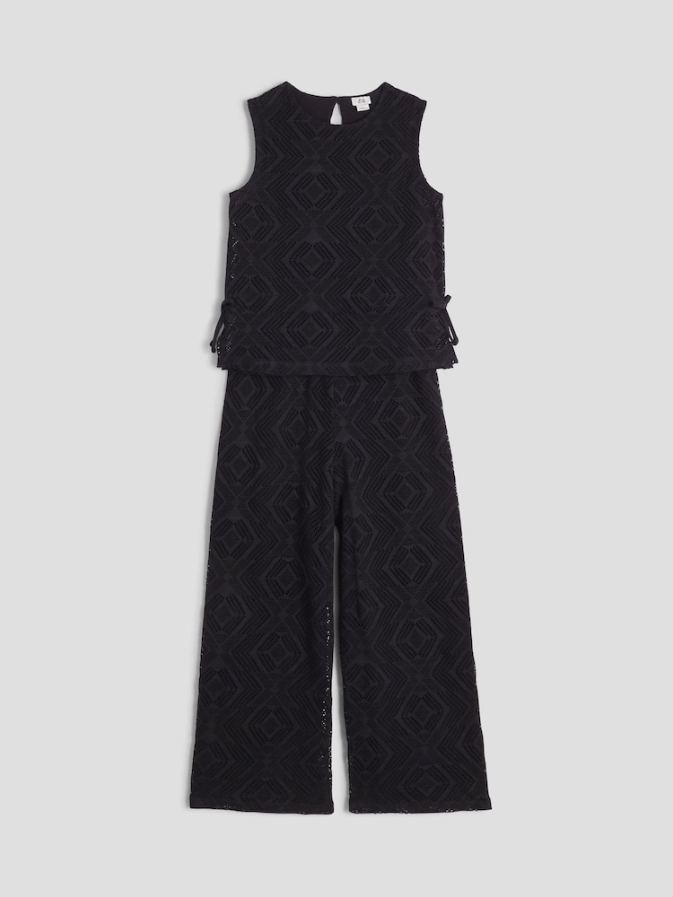 River Island Black Girls Lace Bow Side Top Set - Image 5 of 5