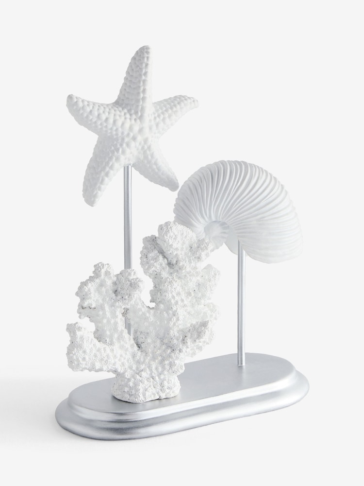 White Seashell Stand Bathroom Ornament - Image 3 of 3 White Seashell Stand Bathroom Ornament - Image 3 of 3