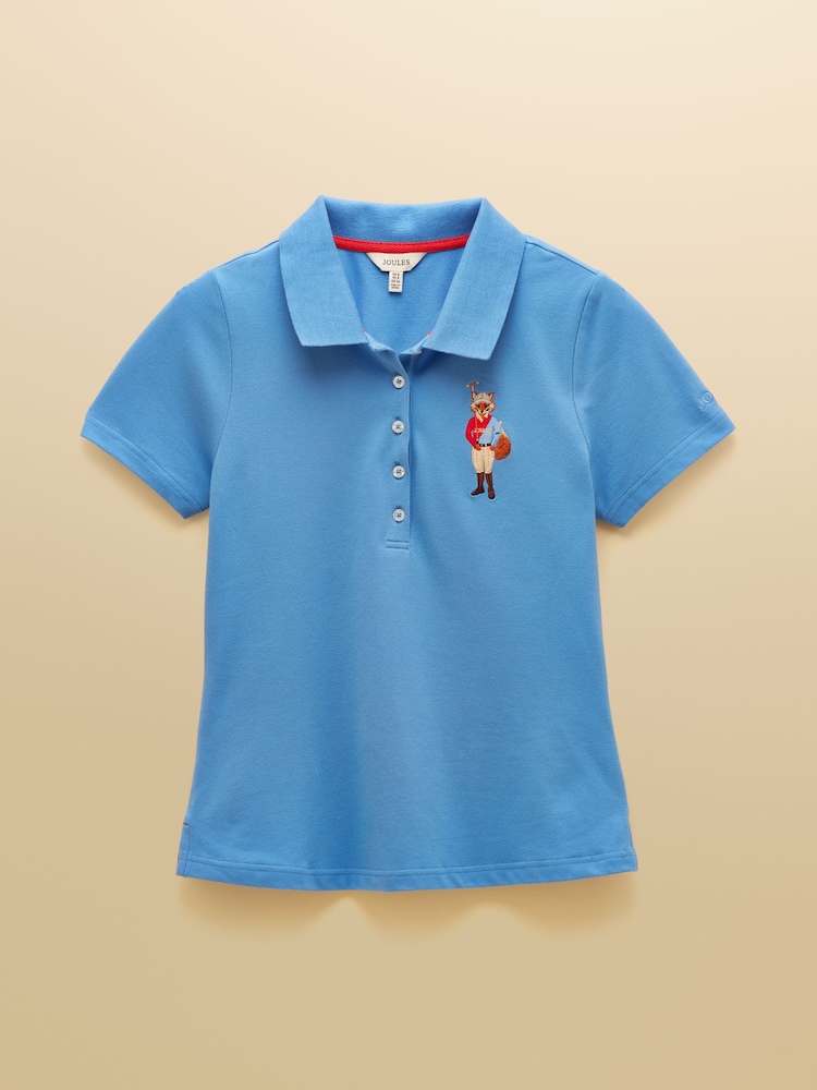 Joules Jonty Fox Blue Slim Fit Cotton Pique Polo Shirt - Image 9 of 9 Joules Jonty Fox Blue Slim Fit Cotton Pique Polo Shirt - Image 9 of 9