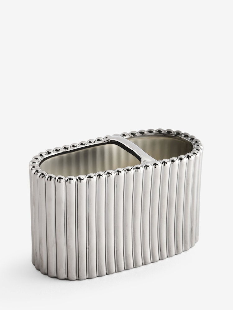 Chrome Rib Toothbrush Tidy - Image 4 of 4