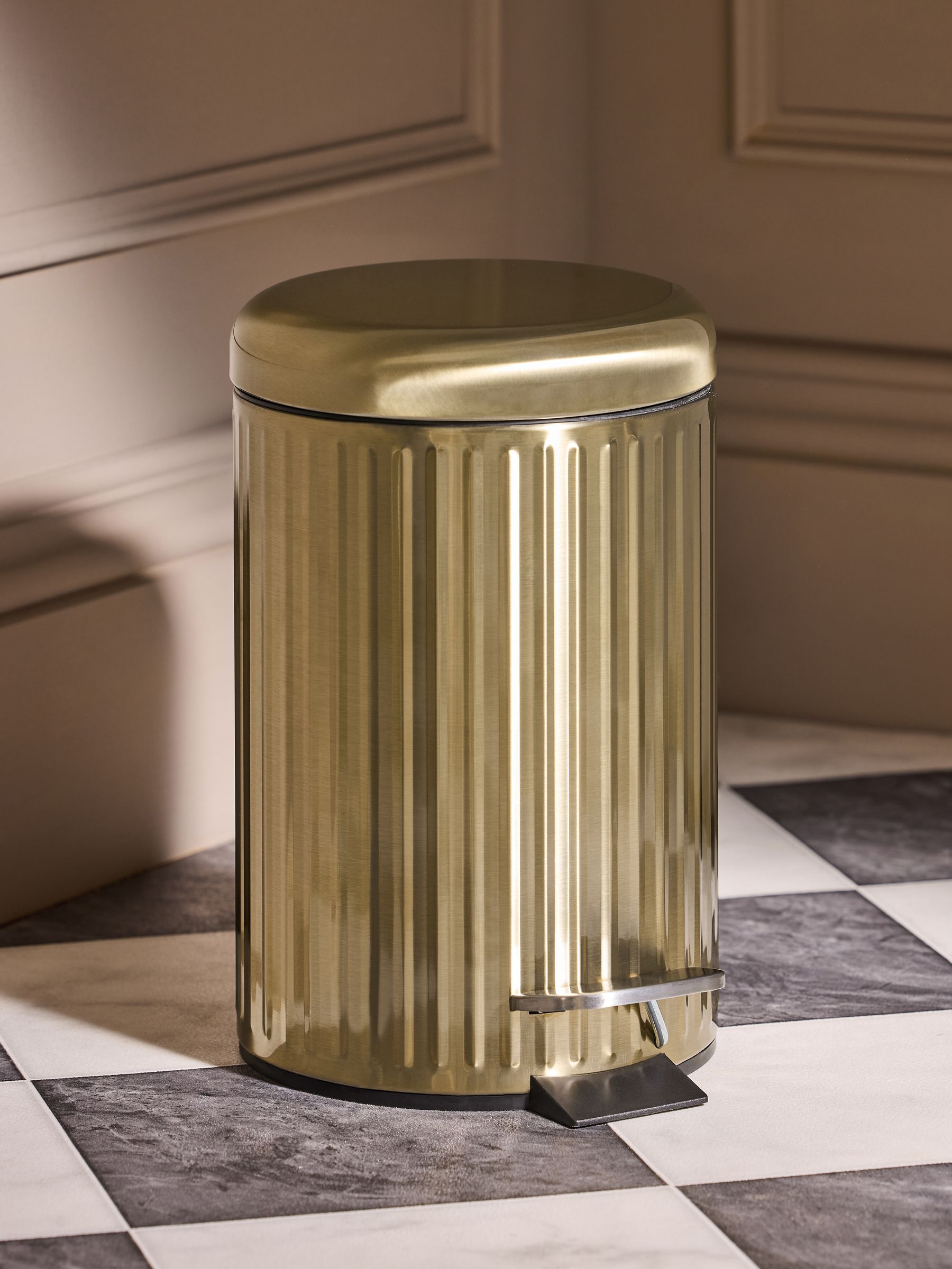 Buy Gold Rib Soft Close 3 Litre Pedal Bin from Next USA