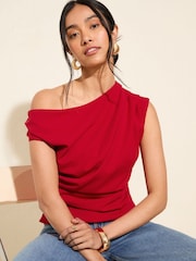 Friends Like These Red Off The Shoulder Top - Image 3 of 4