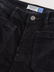 Negro - Velvet Cord Patch Pocket Wide Leg Jeans - Imagen 9 de 9
