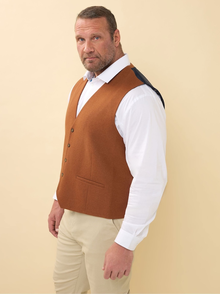 BadRhino Big & Tall Brown Tweed Waistcoat - Image 3 of 3