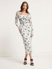 Star by Julien MacDonald White Lace Print Dress - Image 1 of 6