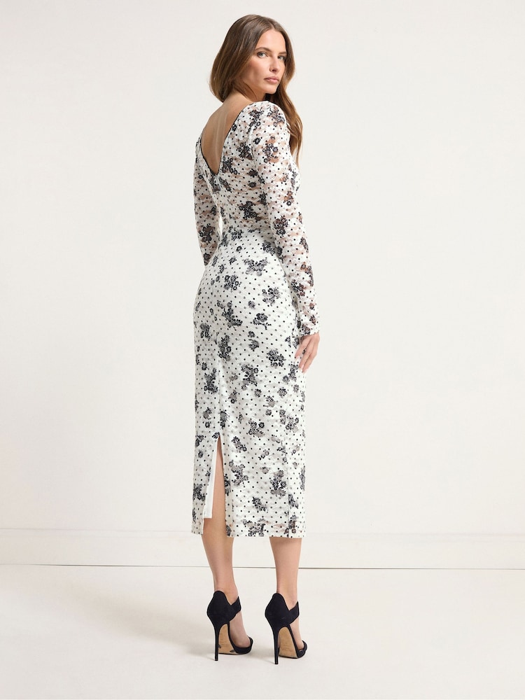 Star by Julien MacDonald White Lace Print Dress - Image 2 of 6