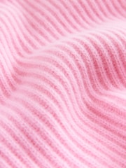 Light Pink 100% Wool N.Premium Chunky Rib V-Neck Jumper - Image 8 of 8