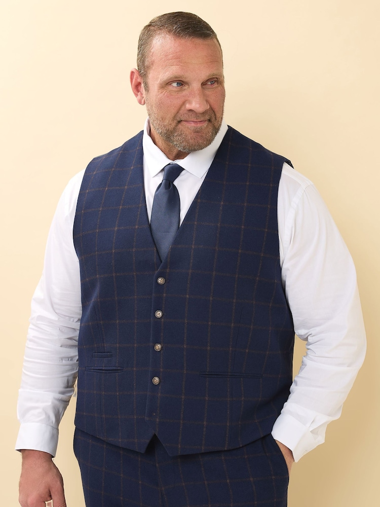 Azul - BadRhino Big & Tall Tweed Waistcoat - Imagen 1 de 6 Azul - BadRhino Big & Tall Tweed Waistcoat - Imagen 1 de 6
