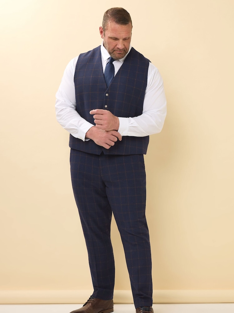 Azul - BadRhino Big & Tall Tweed Waistcoat - Imagen 2 de 6 Azul - BadRhino Big & Tall Tweed Waistcoat - Imagen 2 de 6