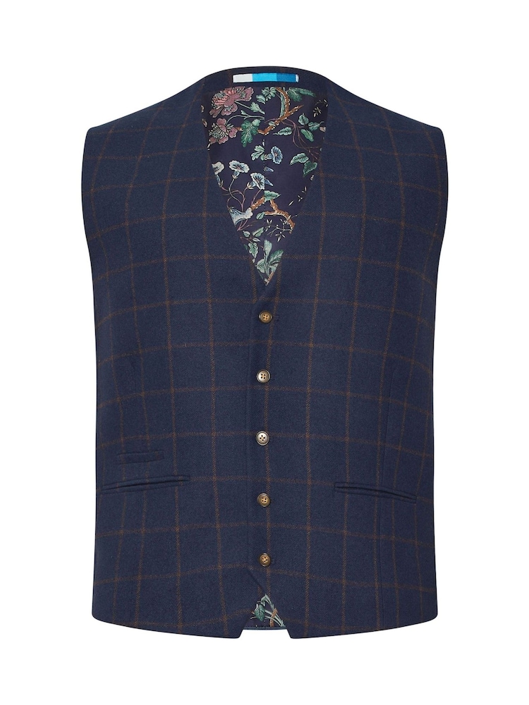 BadRhino Big & Tall Blue Tweed Waistcoat - Image 6 of 6