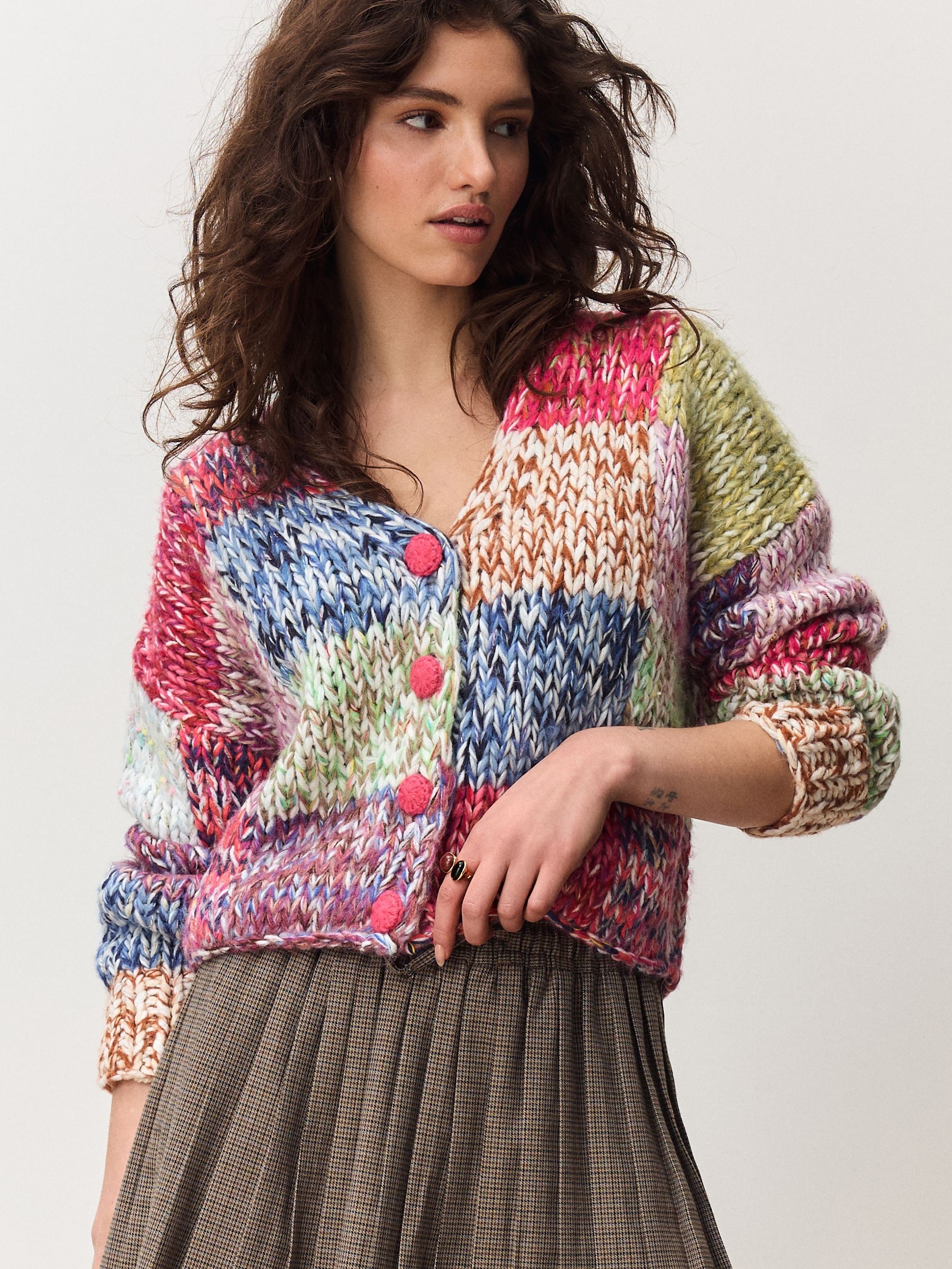Buy Multi Patchwork Hand Stitch Cardigan from the Next UK online shop