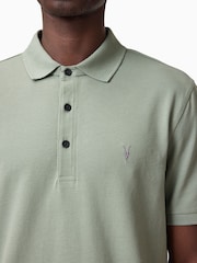 AllSaints Green Reform Shortsleeve Polo Shirt - Image 3 of 5