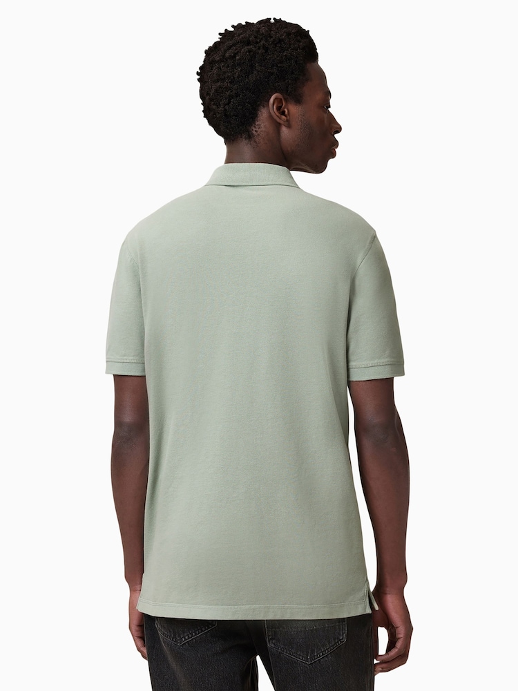 AllSaints Green Reform Shortsleeve Polo Shirt - Image 4 of 5