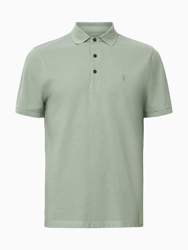 AllSaints Green Reform Shortsleeve Polo Shirt - Image 5 of 5