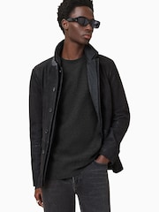 AllSaints Black Hayes Crew Jumper - Image 1 of 8