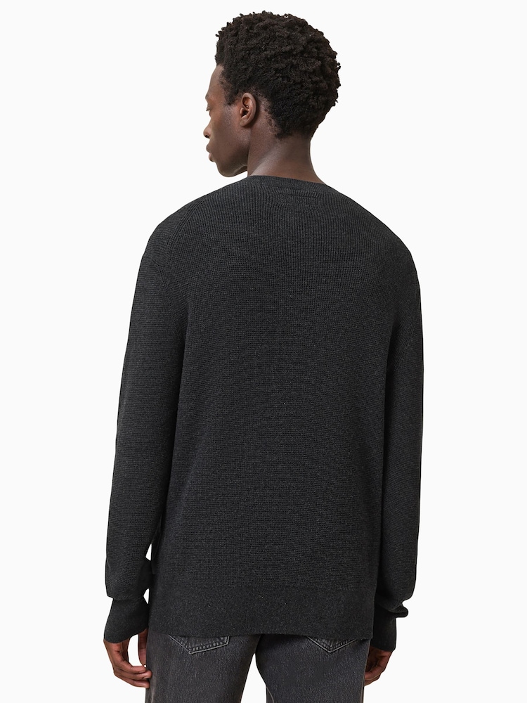AllSaints Black Hayes Crew Jumper - Image 7 of 8