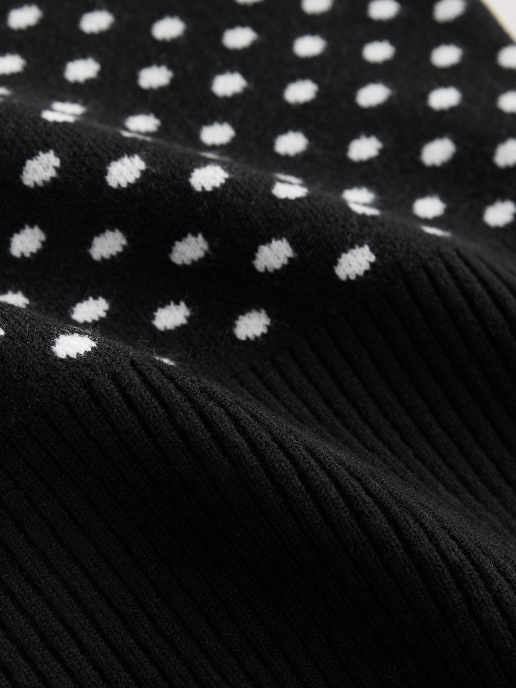トップス room306 Random Dot Volume Tops Buy Black Polka Dot Supersoft Short Sleeve Knitted Top from the