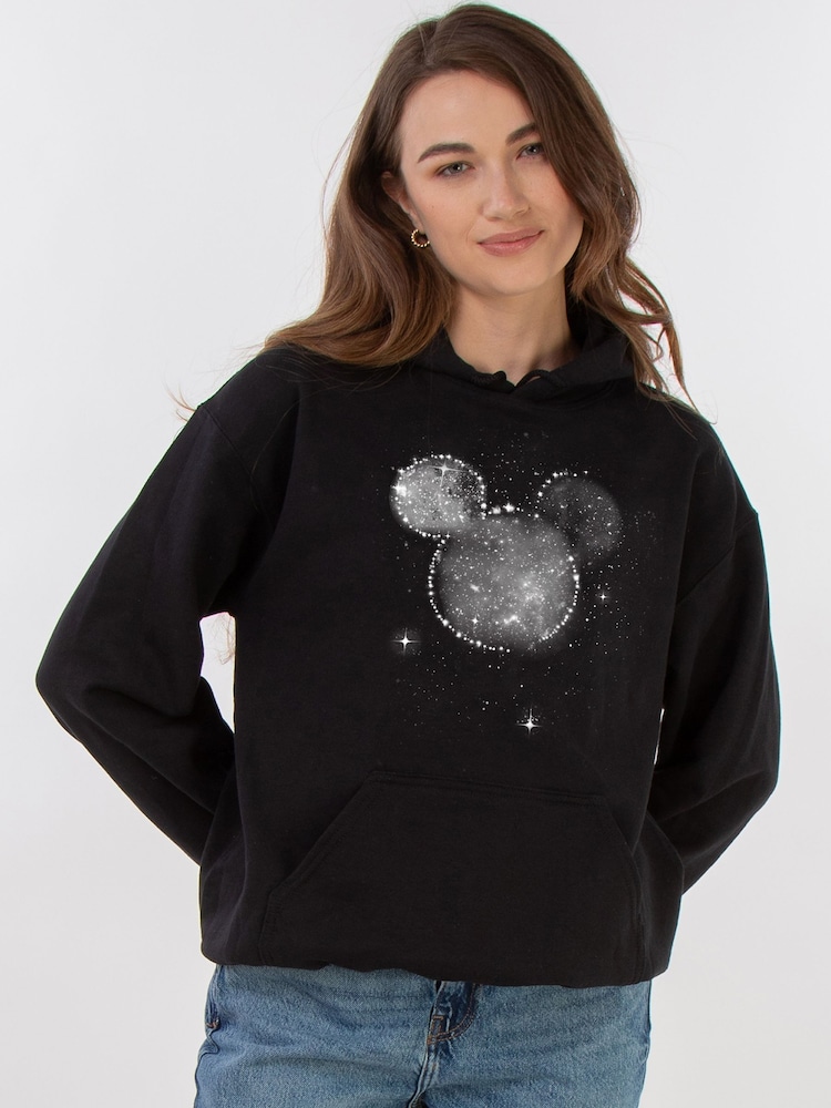 Brands In Black Womens Disney Mickey Mouse Galaxy Hoodie - Image 1 of 4