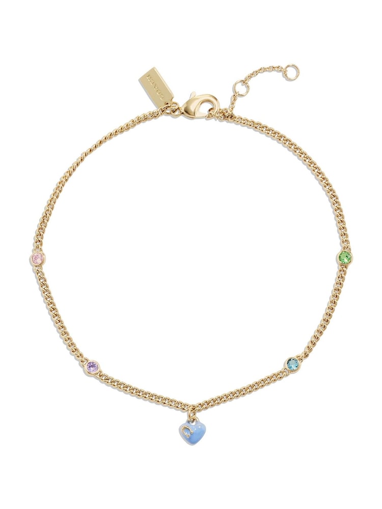 COACH Gold Tone Signature Heart Charm Anklet - Image 1 of 4