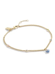 COACH Gold Tone Signature Heart Charm Anklet - Image 4 of 4