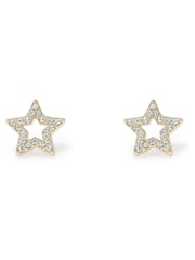 COACH Gold Tone Star Stud Earrings - Image 1 of 3
