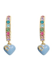COACH Blue Heart Charm Huggies Earrings - Image 2 of 3