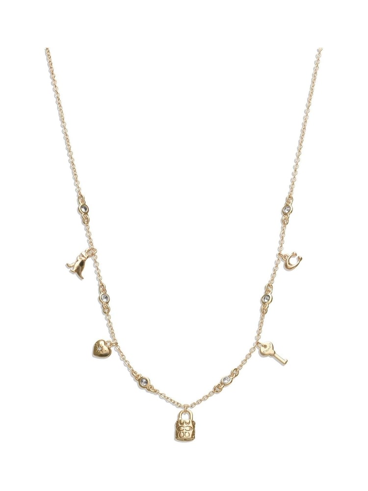 COACH Gold Tone Mini Iconic Charm Necklace - Image 4 of 4