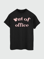 Brands In Black Women Boyfriend Fit Disney Mickey Mouse Out Of Office 100% Cotton T-Shirt - Image 3 of 4