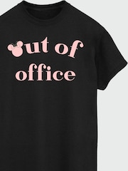 Brands In Black Women Boyfriend Fit Disney Mickey Mouse Out Of Office 100% Cotton T-Shirt - Image 4 of 4