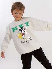 Brands In White Disney Mickey Mouse Kicking Goals Sweatshirt - Image 1 of 4