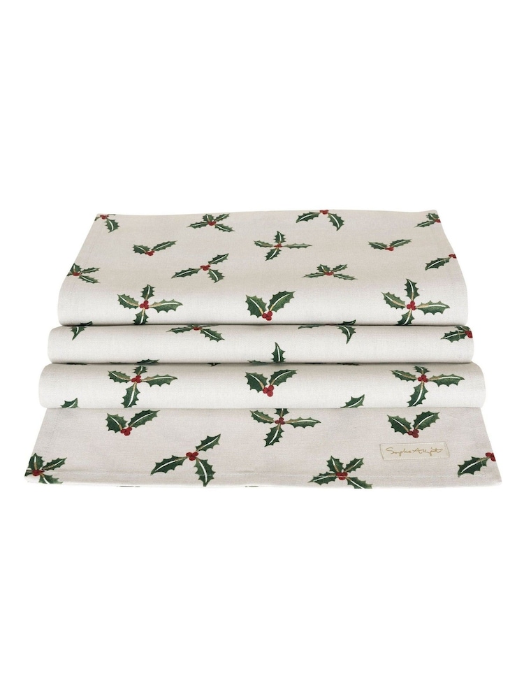 Sophie Allport Natural Holly & Berry Table Runner - Image 2 of 2 Sophie Allport Natural Holly & Berry Table Runner - Image 2 of 2