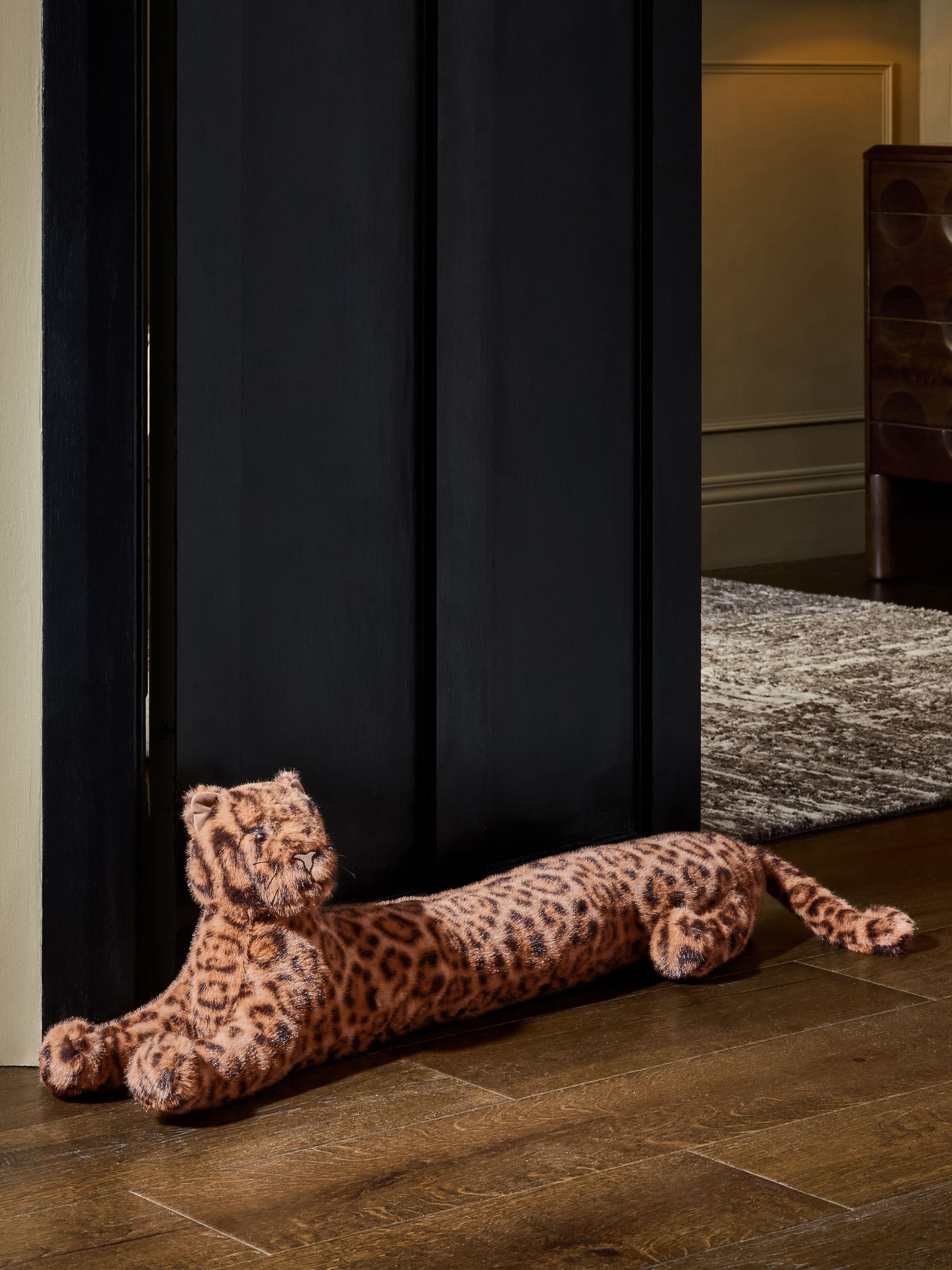 Animal Faux Fur Lexi The Leopard Draught Excluder - Size ONE