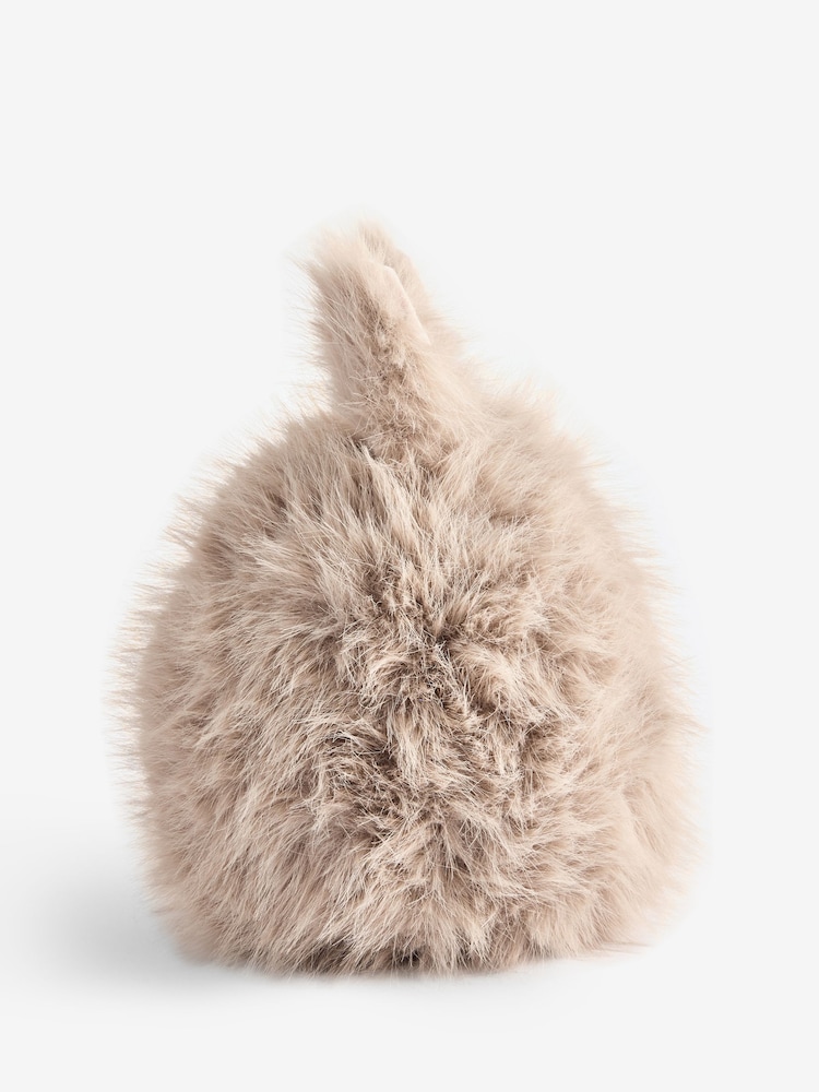 Natural Easter Bunny Faux Fur Ball Doorstop - Image 4 of 4