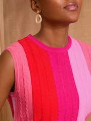 Love & Roses Red Embellished Knitted Vest Top - Image 2 of 4