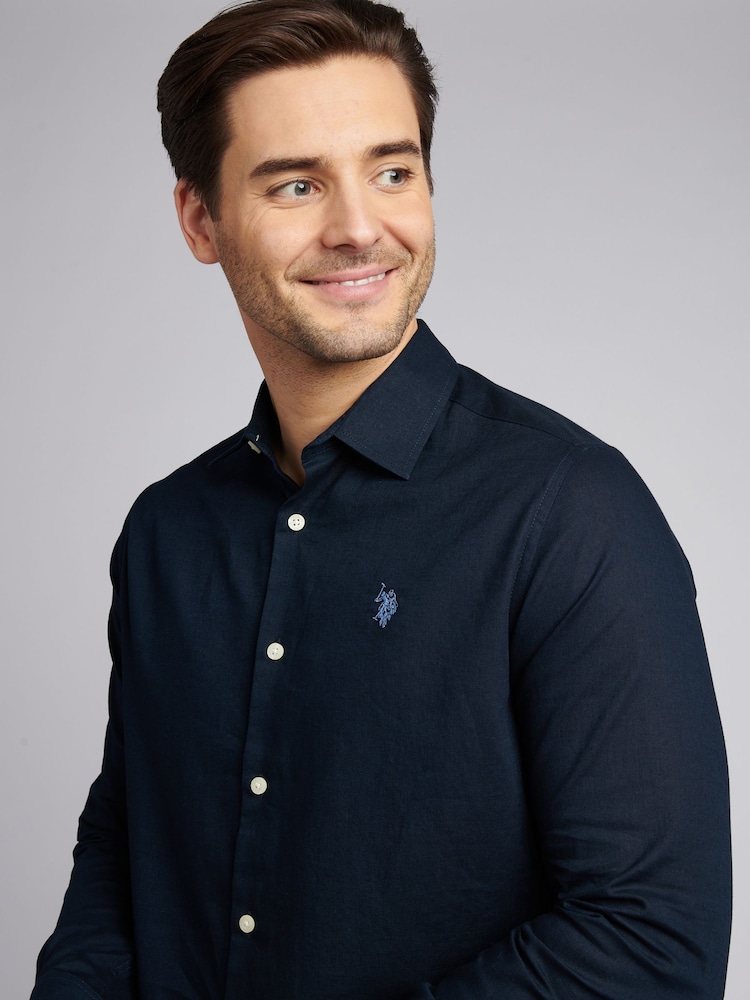 Синій - U.S. Polo Assn. Mens Blend Shirt - Image 4 of 7
