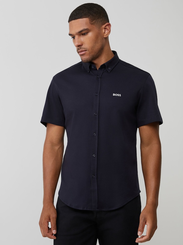 BOSS Blue Sky Regular Fit Motion Short Sleeve Shirt - Image 1 of 5