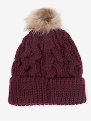 Barbour® Red Penshaw Pom Beanie Hat - Image 2 of 4