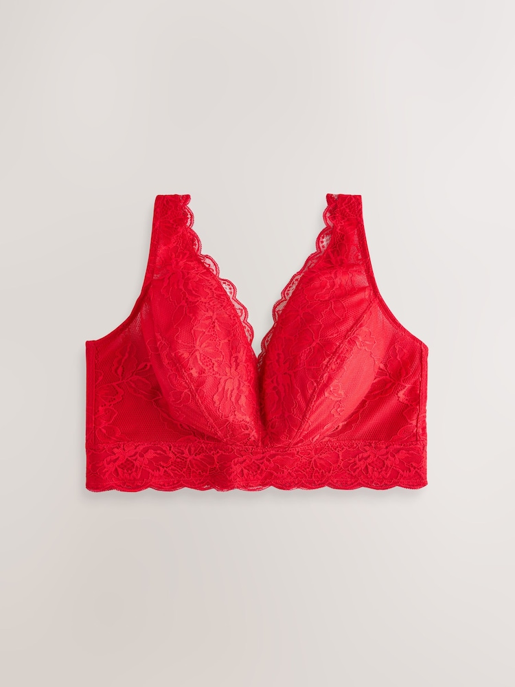 Red Total Support Lace Non Wire Bra - Image 1 of 3