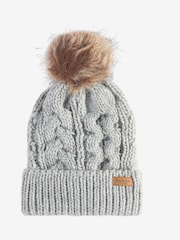 Barbour® Grey Penshaw Beanie and Scarf Gift Set - Image 3 of 4