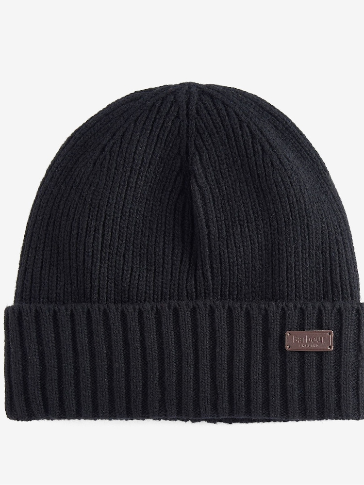 Barbour® Black Carlton Beanie Hat - Image 1 of 3