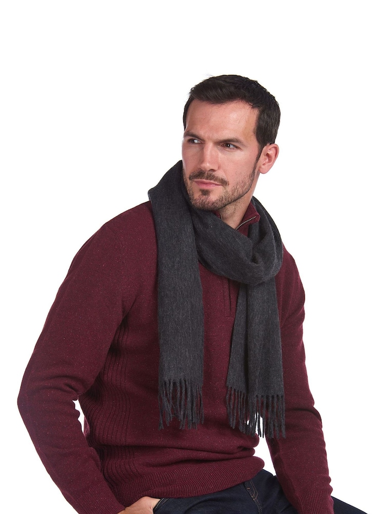 Barbour® Grey Plain Lambswool Scarf - Image 1 of 1 Barbour® Grey Plain Lambswool Scarf - Image 1 of 1
