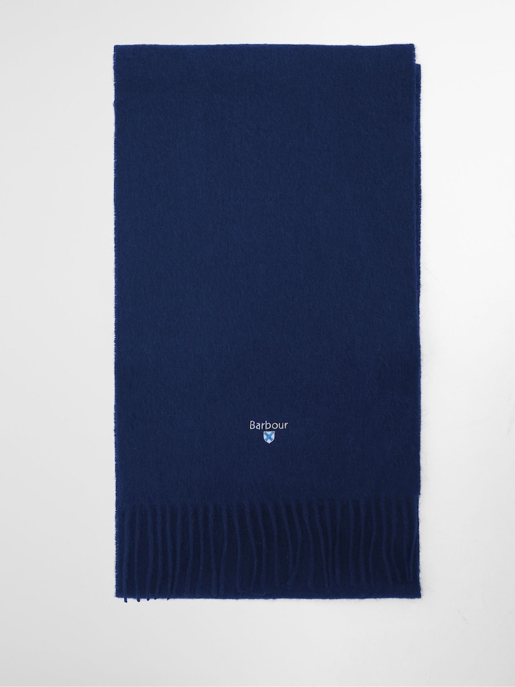 Barbour® Blue Pln Lwool Scarf - Image 2 of 3