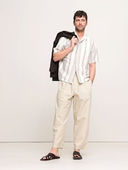 Banana Republic Beige Loose Cotton Poplin Pull On Cropped Trousers - Image 1 of 5