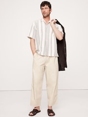 Banana Republic Beige Loose Cotton Poplin Pull On Cropped Trousers - Image 3 of 5
