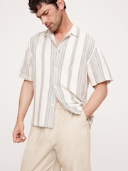 Banana Republic Beige Loose Cotton Poplin Pull On Cropped Trousers - Image 4 of 5