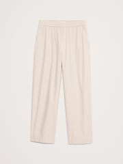Banana Republic Beige Loose Cotton Poplin Pull On Cropped Trousers - Image 5 of 5