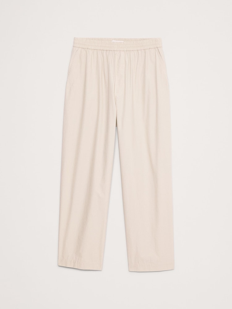 Banana Republic Beige Loose Cotton Poplin Pull On Cropped Trousers - Image 5 of 5