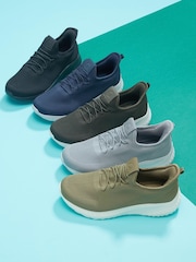 Pavers Grey Slip-On Wide-Fit Trainers - Image 6 of 6