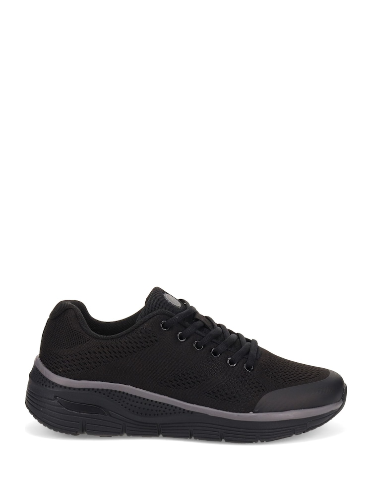 Pavers Black Wide Fit Breathable Trainers - Image 1 of 5