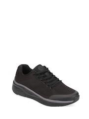 Pavers Black Wide Fit Breathable Trainers - Image 2 of 5